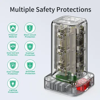 Smallrt 10ft 12-Outlet Surge Protector Power Strip Tower w/ 4x USB Ports