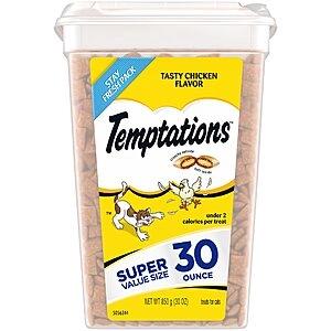 Temptations Crunchy & Soft Cat Treats-30 oz. Tub- AC