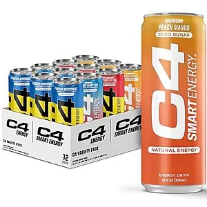 [S&S]: 12-Count 12-Oz Cellucor C4 Sugar Free Smart Energy Drinks (Variety Pack)