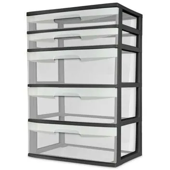 Plastic 5-Drawer Wide Tower (15.25" x 21.87" x 31.75")