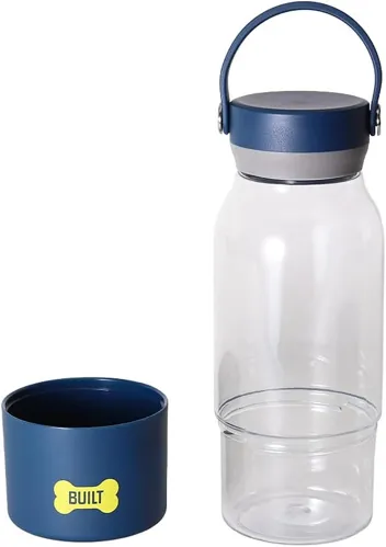 BUILT Pet 34oz Tritan Bottle with 12oz Bowl (Navy)