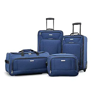 4-Piece American Tourister Fieldbrook XLT Softside Upright Luggage (Navy)