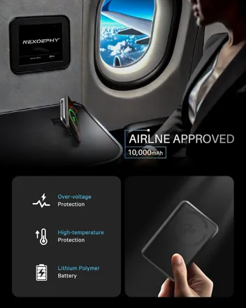 Nexoephy 10000mAh Qi2 15W MagSafe Wireless Charging Power Bank with Built-in USB-C Cable