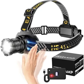 Cheasewole 990K Lumen Motion Sensor Rechargeable Headlamp