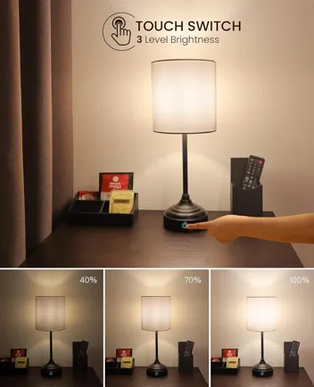 Aiscool Cordless LED Table Lamp (Rechargeable 5200mAh Battery, USB-C Charging) with Dimmer