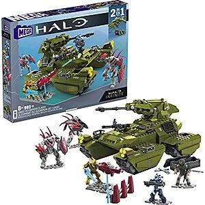 MEGA Halo Toy Vehicle Building Set, UNSC Scorpion Clash with 993 Pieces