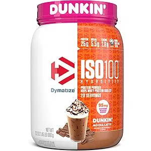 ISO100 Hydrolyzed Protein Powder in Dunkin' Mocha Latte Flavor, 100% Whey Isolate Protein