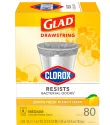 80-Count 8-Gallon Medium Drawstring Trash Bags w/ Clorox (Lemon Fresh)