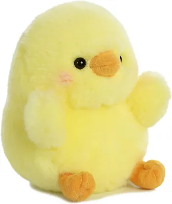 Round Rolly Pet Chickadee Chick Stuffed Animal - Yellow 5 Inches