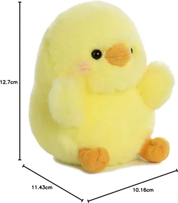 Round Rolly Pet Chickadee Chick Stuffed Animal - Yellow 5 Inches