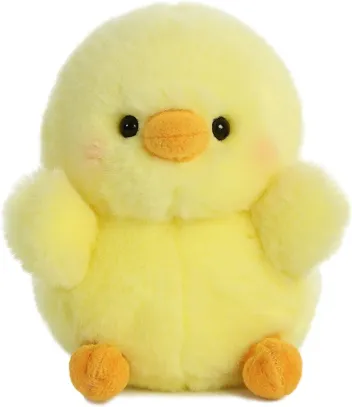 Round Rolly Pet Chickadee Chick Stuffed Animal - Yellow 5 Inches