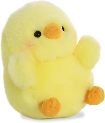 Round Rolly Pet Chickadee Chick Stuffed Animal - Yellow 5 Inches