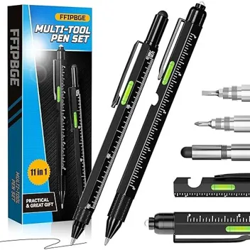 Ffipbge 11-in-1 Multitool Pen with LED Light
