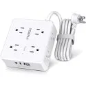 Powrui 8-Outlet 4-USB Surge Protector Power Strip