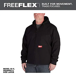 X-Large Black FREEFLEX Softshell Hooded Jacket 312B-XL