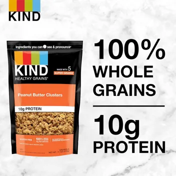 11-Oz KIND Healthy Grains Granola Clusters (Peanut Butter)