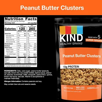 11-Oz KIND Healthy Grains Granola Clusters (Peanut Butter)