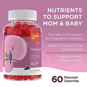 60-Ct Prenatal Gummies (Grape)