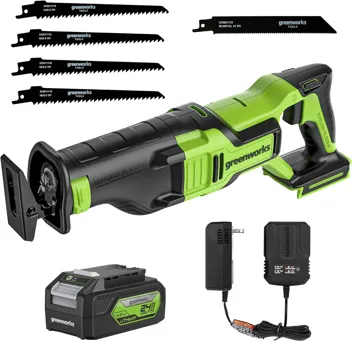 48V (2 x 24V) Greenworks Brushless Cordless Axial Blower w/ (2) 4.0Ah USB Batteries & Dual Port Rapid Charger