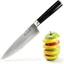 Michelangelo 8" High Carbon Steel Chef's Knife w/ Damascus Pattern