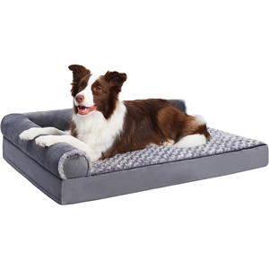 MIHIKK Orthopedic Pet Bed Deluxe Plush L-Shaped Couch