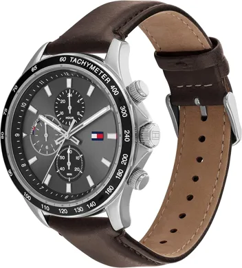 Tommy Hilfiger Stainless Steel Watch w/ Leather Strap