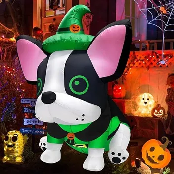 Zukakii 5ft Inflatable Dog Halloween Decoration with LED Light