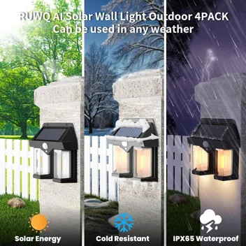 Ruwq 1200lm 1800mAh Motion Sensor Solar Wall Lamp