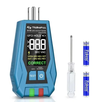 W140 GFCI 120V Electrical Outlet Tester (CAT II 135V Rated)