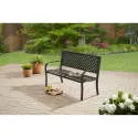 Mainstays Lattice High Back Slat Steel Outdoor Bench