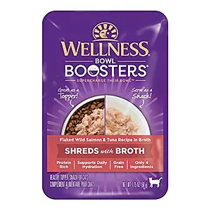 [S&S] 2 : 1.75-Oz Wellness Bowl Boosters Wet Cat Food Topper (Salmon & Tuna)