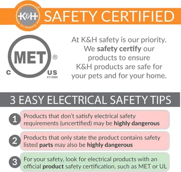 K&H Pet Products Indoor/Outdoor Waterproof Heated Pad Pet Bed Warmer (Gray, 25"L x 12"W)