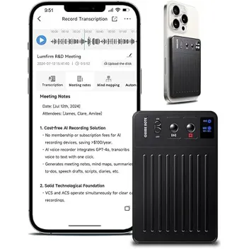 Ludfirm AI Voice Recorder with Transcibe and AI Summarizer