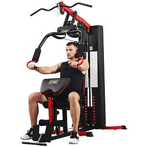 Fitvids LX750 Home Gym System Workout Station (330 Lbs of Resistance, 122.5 Lbs Weight Stack) w/ Installation Video