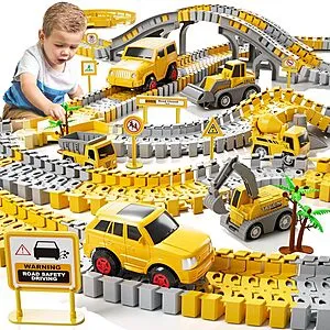 IHAHA 236-Pcs Construction Toys Race Tracks