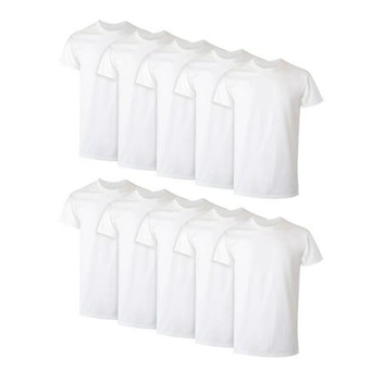 Super Value Pack White Crew T-Shirt Undershirts (10-Pack)