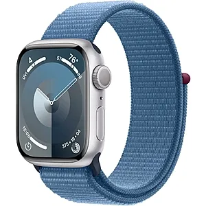 Watch Series 9 (GPS) 41mm Silver Aluminum Case with Winter Blue Sport Loop with Blood Oxygen Silver MR923LL/A