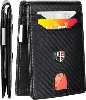 MrLeoGo Pocket Slim Bifold RFID Wallet (11 Slots, Money Clip)