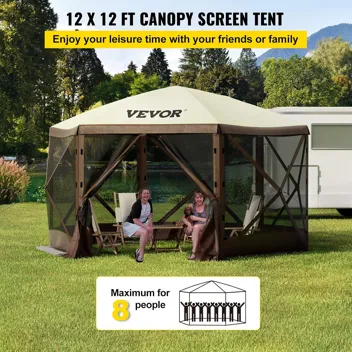 10x10ft 6-Sided Pop-up Gazebo Screen Tent