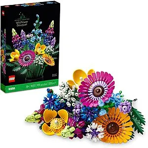 939-Piece Icons Botanical Collection Wildflower Bouquet Building Set