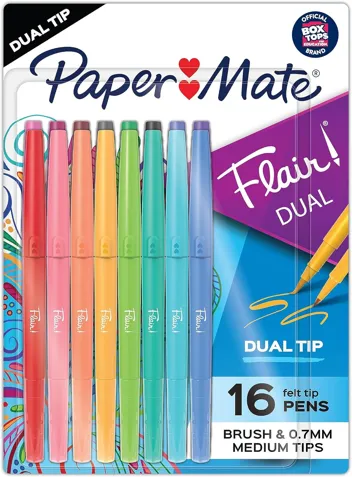 Flair DUAL Felt Tip Pens, 16 Count