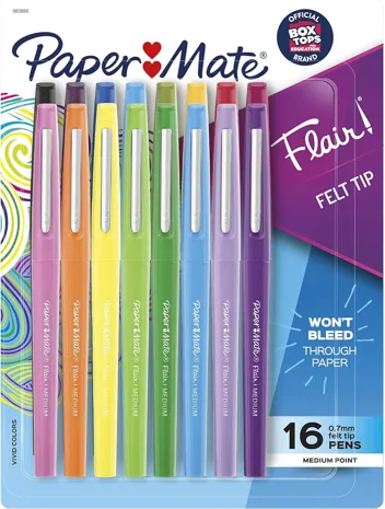 Flair DUAL Felt Tip Pens, 16 Count