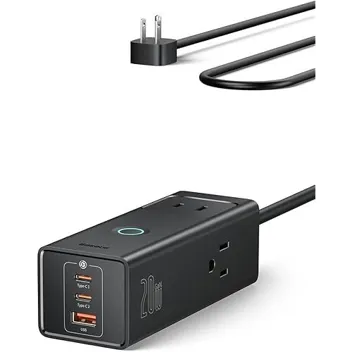 5ft 40W 3-Outlet 3-Port USB-C Charging Station