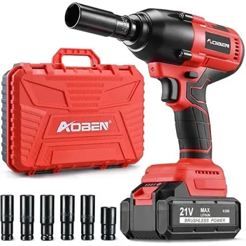 Aoben 1/2" 450ft-lbs Cordless Electric Impact Wrench Kit