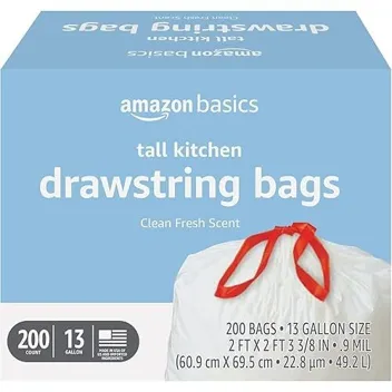 13-Gallon Tall Kitchen Drawstring Trash Bags (200-Count)