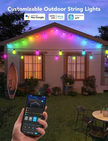 Lynx Dream 96ft RGBIC Smart Outdoor LED String Lights