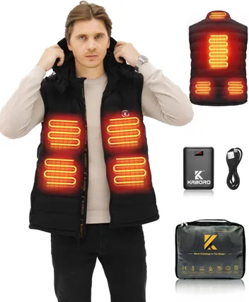 Krboro Heated Vest with 7.4V 14400mAh Battery Pack