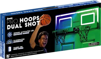 Sports Over the Door Indoor Basketball Hoop - Kids Mini Hoop for Bedroom - Steel Rim Mini Hoop - Includes Ball and Pump - Red Light Up