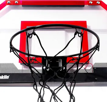 Sports Over the Door Indoor Basketball Hoop - Kids Mini Hoop for Bedroom - Steel Rim Mini Hoop - Includes Ball and Pump - Red Light Up