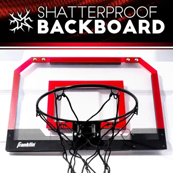 Sports Over the Door Indoor Basketball Hoop - Kids Mini Hoop for Bedroom - Steel Rim Mini Hoop - Includes Ball and Pump - Red Light Up